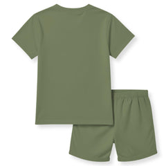 minicult Matching CottonTshirt and Shorts coords with cute animal Prints(Dino Green)