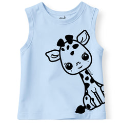 minicult Kids Matching Cotton Vest and Shorts coords with cute animal Prints(Lion Combo) Pack of 2