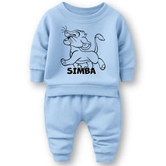 Minicult cotton Kids Coordinated sweatshirt and pant set with LION KING Character Prints(Simba a58)