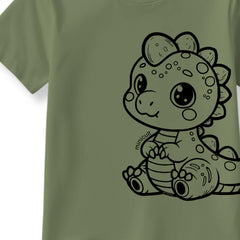 minicult Matching CottonTshirt and Shorts coords with cute animal Prints(Dino Green)