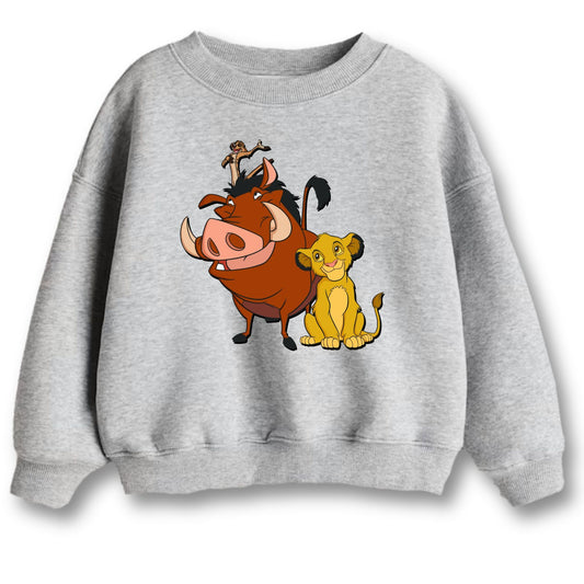 Minicult Full Sleeves Sweatshirt For Kids with LION KING Print(Simba & Friends)