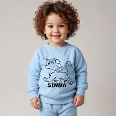 Minicult cotton Kids Coordinated sweatshirt and pant set with LION KING Character Prints(Simba a58)