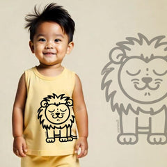 minicult Kids Cotton Vests with Cute Animal Character Prints(Dino Combo)(Pack of 5)