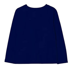 minicult Cotton Printed Full Sleeve T Shirts for Girls (Pack of 1) (Dark Blue 2)