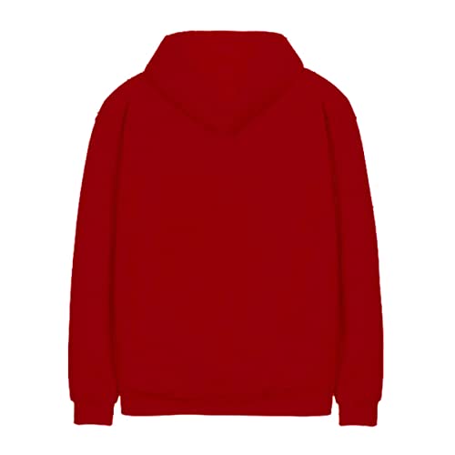 minicult Cotton Printed Hoodie for Boys and Girls Ideal for Light Winter ( Pack of 1) (Red)