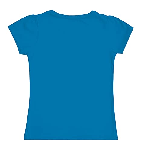 minicult Girls Half sleeves Cotton T-shirt with Cute Prints and Colorful (B013)(Pack of 2) Sky Blue