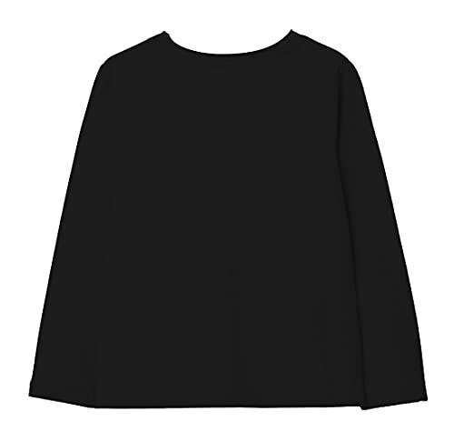 minicult Cotton Printed Full Sleeve T Shirts for Girls (Pack of 1) (Black 1)