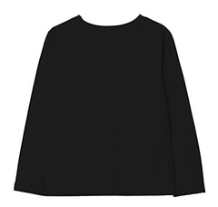 minicult Cotton Printed Full Sleeve T Shirts for Girls (Pack of 1) (Black 1)