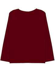 minicult Cotton Printed Full Sleeve T Shirts for Boys(Pack of 1)(Maroon 3)