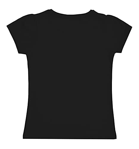 minicult Girls Half sleeves Cotton T-shirt with Cute Prints and Colorful (New York) (Pack of 1) Black