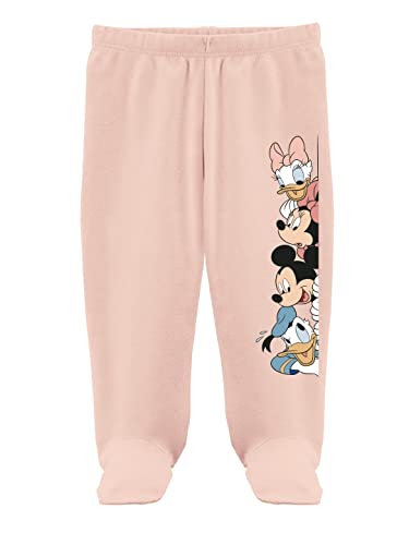 Disney by Minicult Mickey Mouse Footed Pajama Pants For Baby Boys And Girls Pack of 2- Maroon
