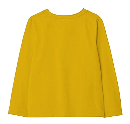 minicult Cotton Printed Full Sleeve T Shirts for Girls (Pack of 1) (Yellow)