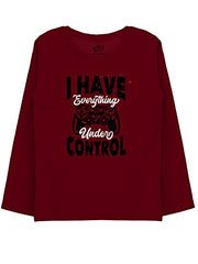 minicult Cotton Printed Full Sleeve T Shirts for Boys(Pack of 2)(Navy 1)