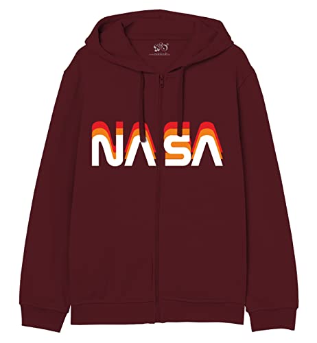 Minicult cotton Hooded Jacket with Zip and placement Print (Maroon) (pack of 1)