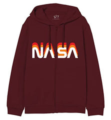 Minicult cotton Hooded Jacket with Zip and placement Print (Maroon) (pack of 1)