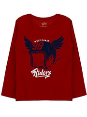 minicult Cotton Printed Full Sleeve T Shirts for Boys(Pack of 1)(Maroon)