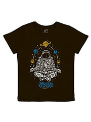 minicult Cotton Printed T Shirts for Boys(Pack of 1)(Black)