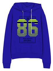 minicult Cotton Printed Hoodie for Boys and Girls Ideal for Light Winter( Pack of 1)(Blue)