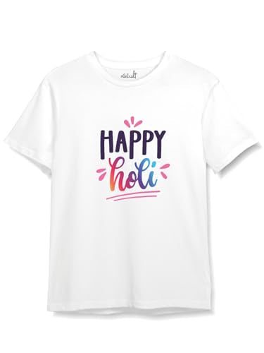 minicult Cotton Holi Half Sleeve Tshirt for Kids (Kids a52)(Pack of 1)(3-6 MTS)