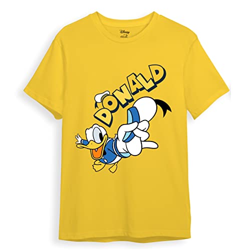 minicult Mickey Mouse Family Regular Fit Character Printed Tshirt for Boys and Girls(Yellow1)(2-3 Years)
