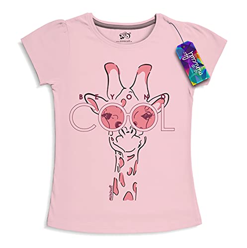 minicult Girls Half sleeeves Cotton Tshirt with Cute Prints and Colorfull (red) (Pack of 5)