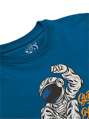 minicult Cotton Printed Full Sleeve T Shirts for Boys(Pack of 1)(Blue 1)
