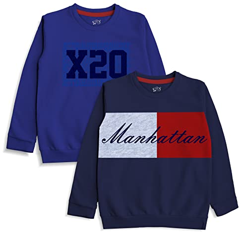 minicult Cotton Printed Sweatshirts for Boys and Girls Ideal for Light Winter( Pack of 2)
