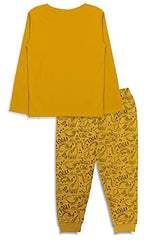 minicult Cotton Full Sleeve t Shirt and Pyjama Nightsuit with Cute Prints(Pack of 2) (Yellow 2)