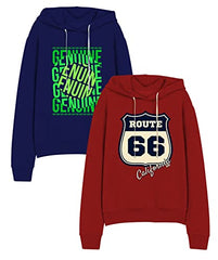 minicult Cotton Printed Hoodie for Boys and Girls Ideal for Light Winter( Pack of 2)(Red)