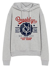 minicult Cotton Printed Hoodie for Boys and Girls Ideal for Light Winter ( Pack of 1) (Grey)