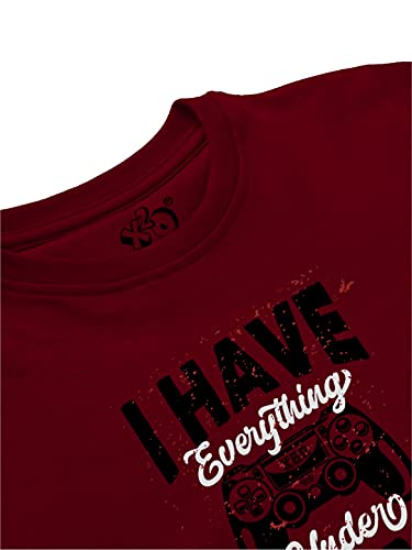 minicult Cotton Printed Full Sleeve T Shirts for Boys(Pack of 1)(Maroon 3)