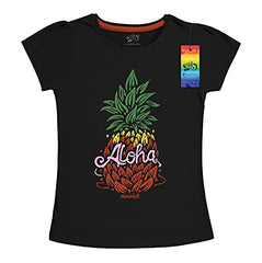 minicult Girls Half sleeeves Cotton Tshirt with Cute Prints and Colorfull (B009) (Pack of 2) Red