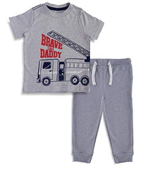 Minicult Cotton Baby Half Sleeve Tshirt with Print and Pants Set (Grey) (Assorted)