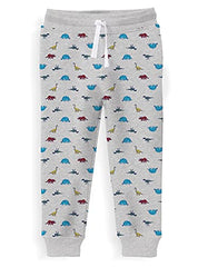 Minicult Cotton Track pants with graphic prints and pockets (pack 1)(BEIGE)