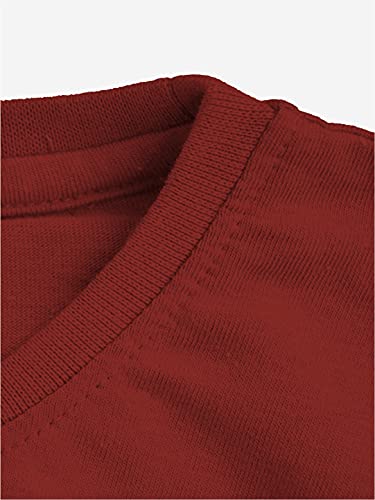 minicult Cotton Printed T Shirts for Boys(Pack of 1) (Maroon)