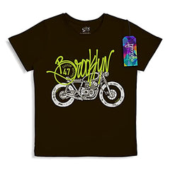 minicult Cotton Half Sleeve Kids Tshirt with Chest Print and Bright Colors(RED)(Pack of 5)