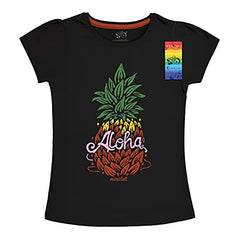 minicult Girls Half sleeves Cotton T-shirt with Cute Prints and Colorful (Yellow)(Pack of 3)