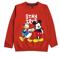 minicult Disney Mickey Mouse and Friends Regular Fit Character Printed Full Sleeve Sweatshirt for Boys and Girls(Red a33)(Pack of 1)(18-24 Months)