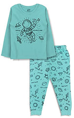 minicult Cotton Full Sleeve t Shirt and Pyjama Nightsuit with Cute Prints(Pack of 1)