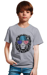 minicult Cotton Half Sleeve Kids Tshirt with Chest Print and Bright Colors(Grey)(pack of 1)