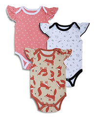 Minicult Cotton Baby Half Sleeves Rompers with Colorfull Prints (Pack of 3) (Multicolor)(Girls)