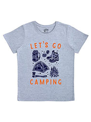 minicult Cotton Printed T Shirts for Boys(Pack of 1)(Grey-1)