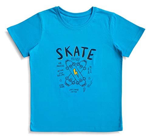 minicult Cotton Half Sleeve Kids Tshirt with Chest Print and Bright Colors(Multicolor)(Pack of 3)