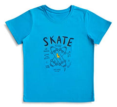 minicult Baby Boy's Cotton Graphic Printed Half Sleeve T-shirt with Chest Print and Bright Colors (Multicolor)