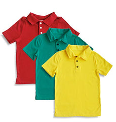 minicult Cotton T-Shirts with Collar in Solid Colors(Pack of 3)(Assorted/Mixed Colors in a Pack)