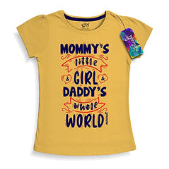 minicult Girls Half sleeves Cotton T-shirt with Cute Prints and Colorful (Pink) (Pack of 5)