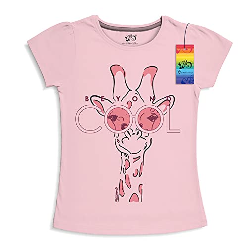 minicult Girls Half sleeeves Cotton Tshirt with Cute Prints and Colorfull (Black)(Pack of 3)