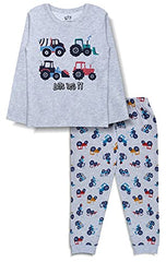 minicult Cotton Full Sleeve t Shirt and Pyjama Nightsuit with Cute Prints(Pack of 2) (Dark Blue 2)