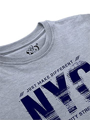 minicult Cotton Printed Full Sleeve T Shirts for Boys(Pack of 1)(Grey 2)