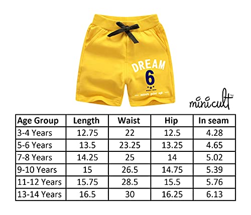 minicult Cotton loopkint Boys Shorts with Drawstring and Pockets (Pack of 3)(RED)